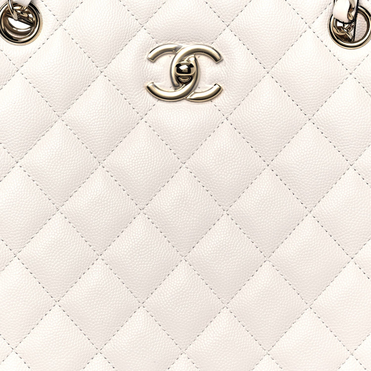 Chanel Caviar Quilted Large Classic Shopping Tote White 8 of 13