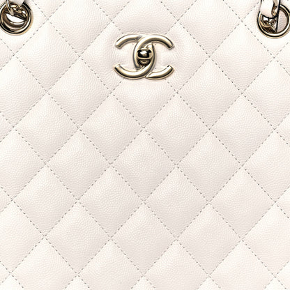 Chanel Caviar Quilted Large Classic Shopping Tote White 8 of 13