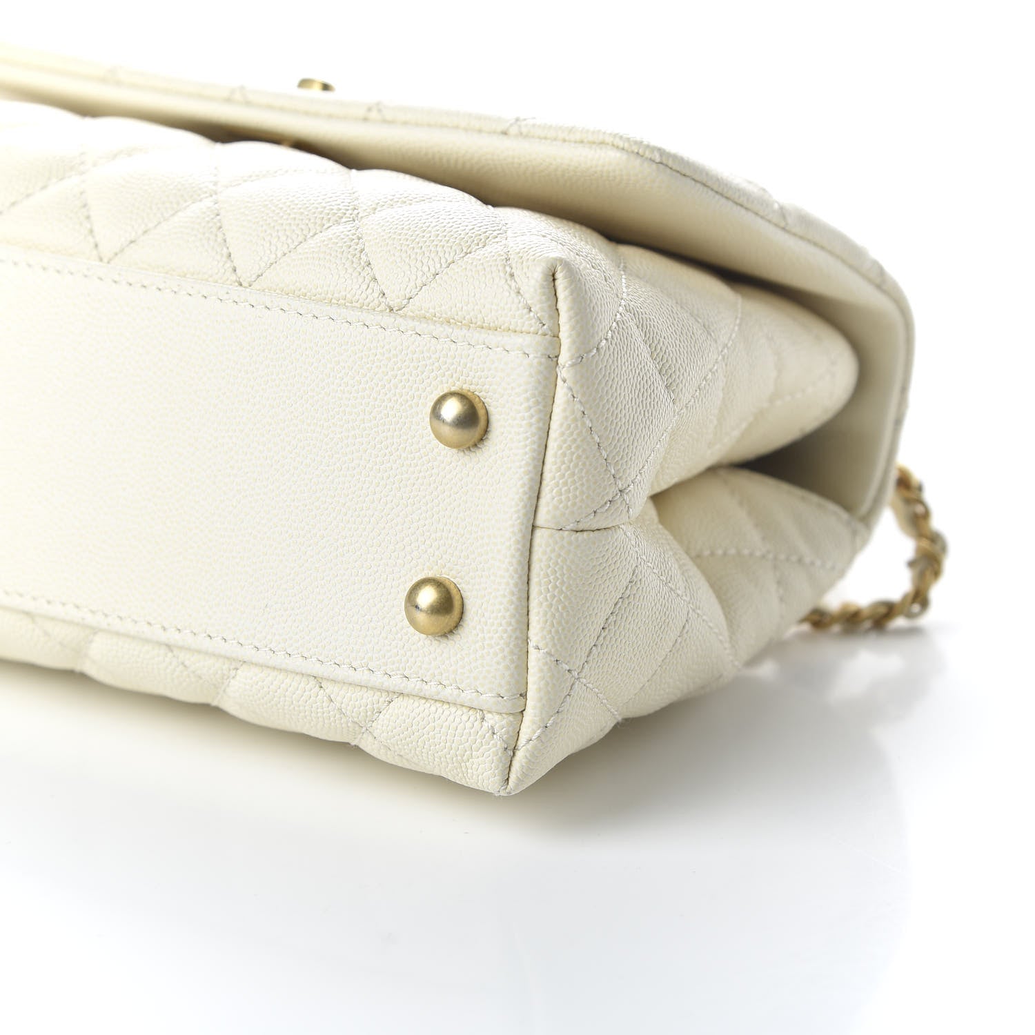 Chanel Caviar Lizard Quilted Mini Coco Handle Flap White 7 of 10