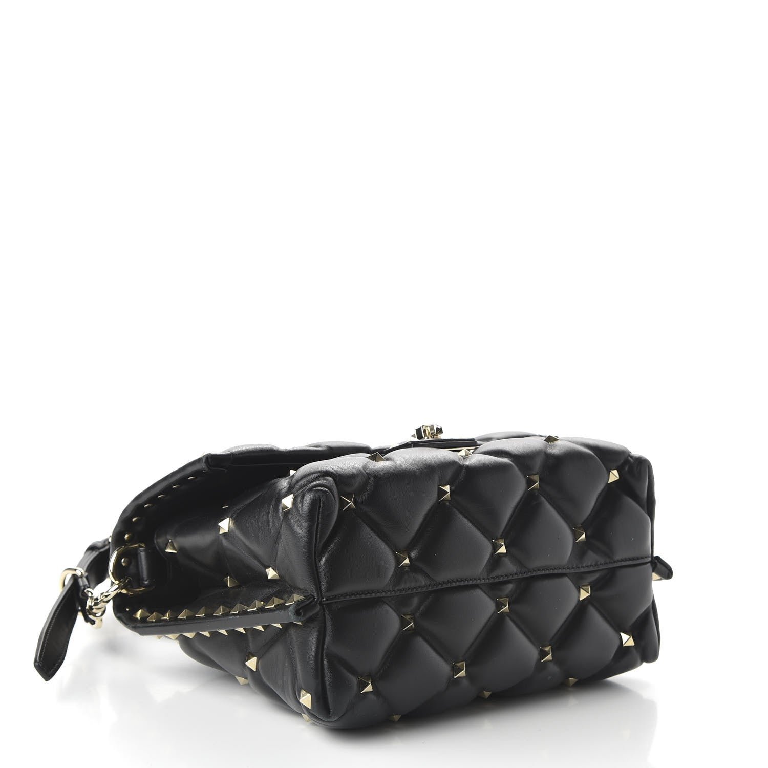 Valentino Garavani Lambskin VLTN Print Candystud Top Handle Bag Black 4 of 9