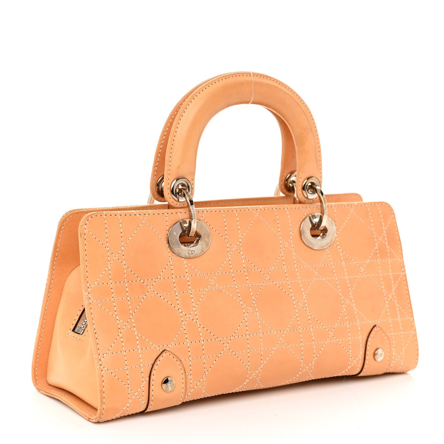 Christian Dior Calfskin Cannage Stitched Small East West Lady Dior Camel 3 of 9