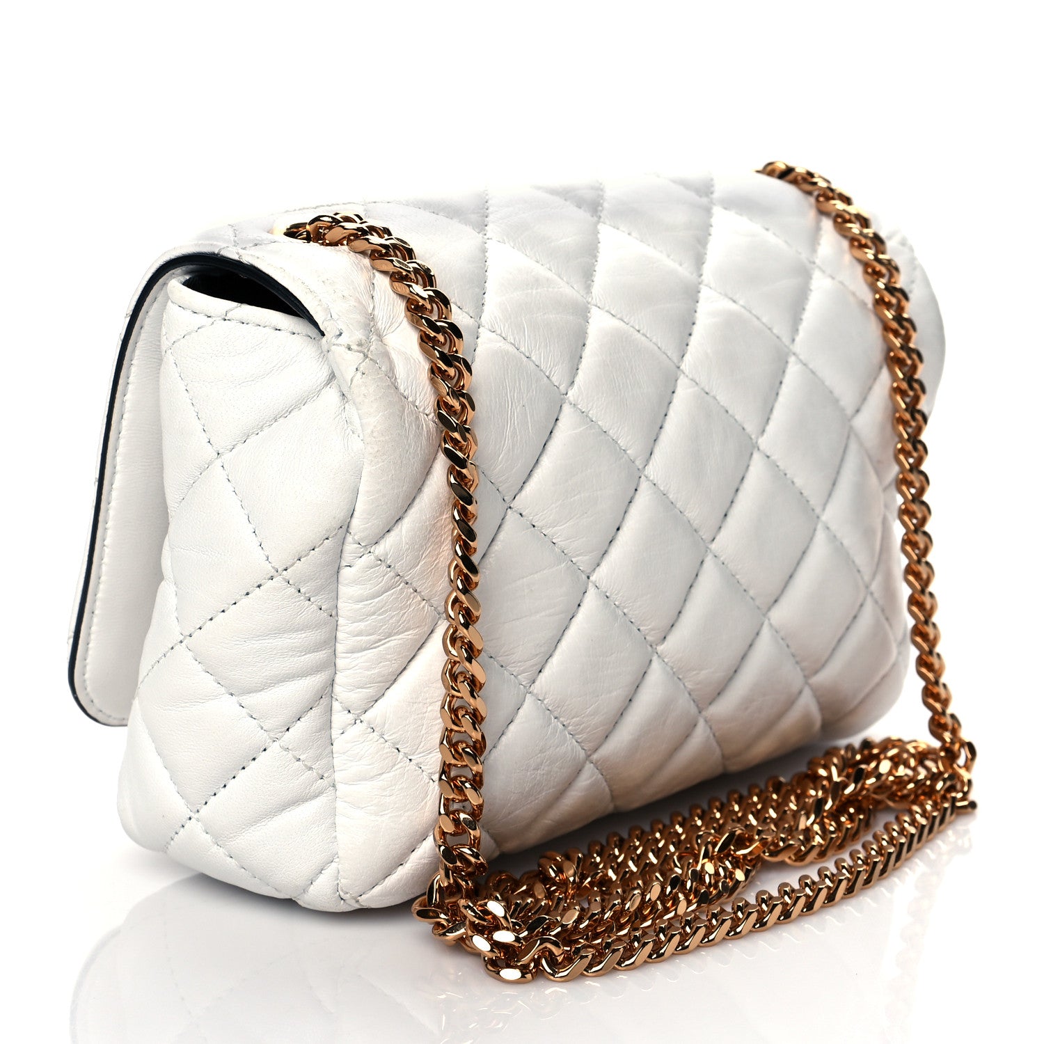 Versace Nappa Quilted Small Medusa Chain Crossbody White 3 of 10