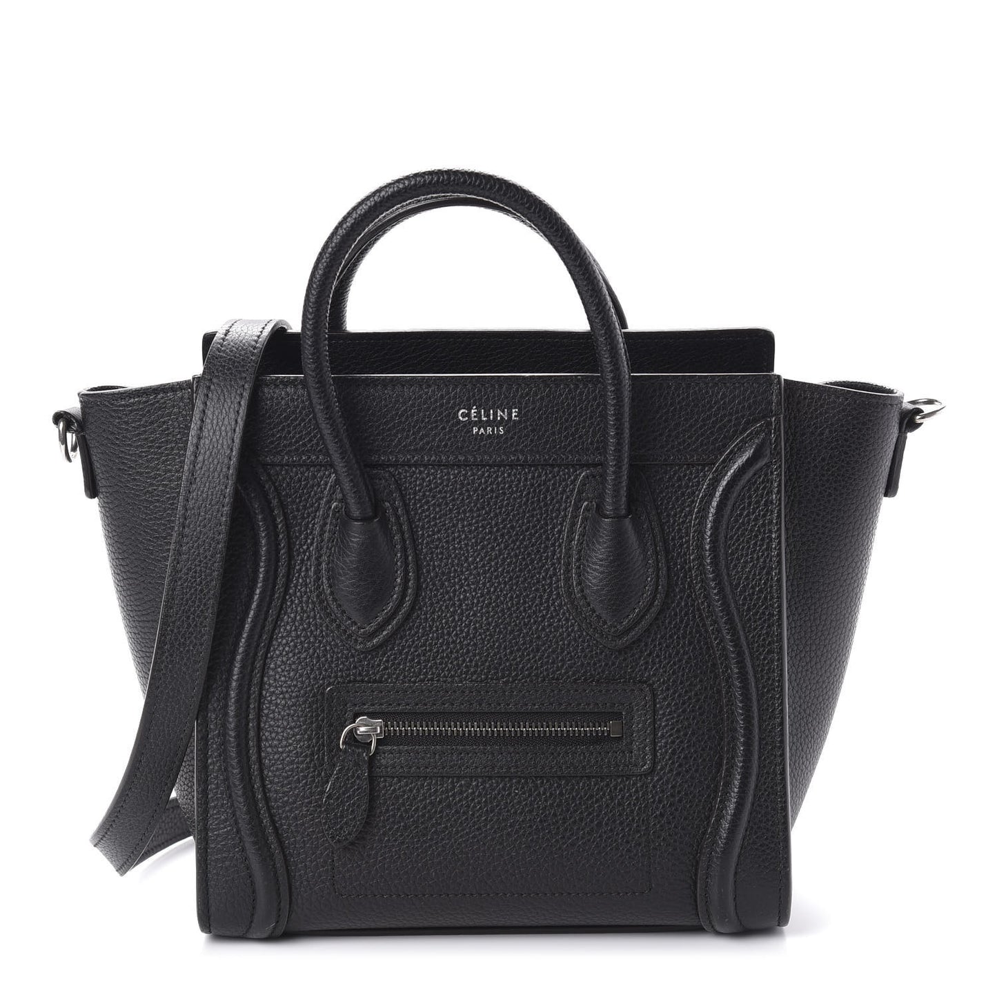 Drummed Calfskin Nano Luggage Black