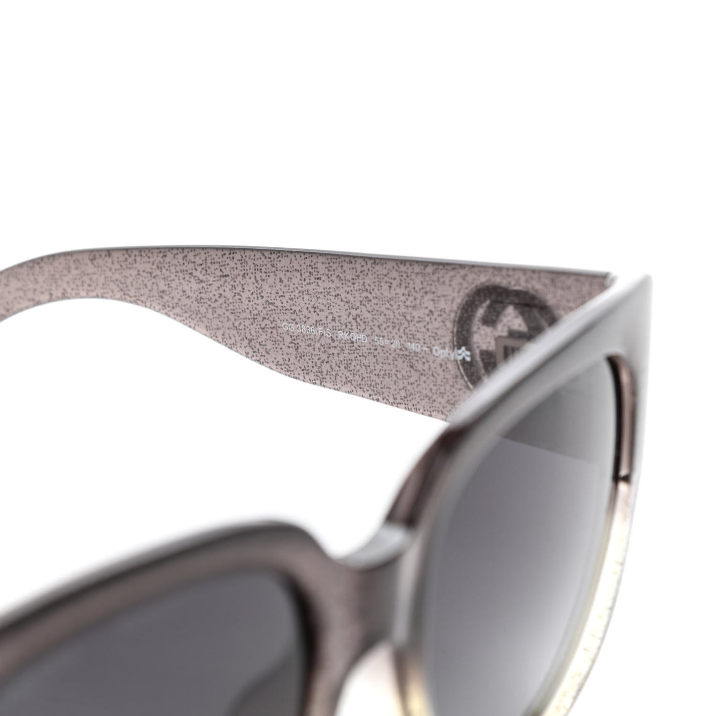 Acetate Glitter Square Optyl Sunglasses GG3836/F/S Black Silver