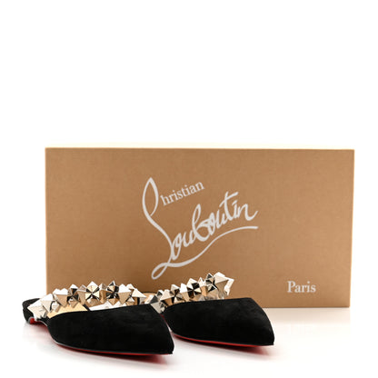 Christian Louboutin Veau Velours Specchio Planet Choc Flats 37 Black 3 of 8