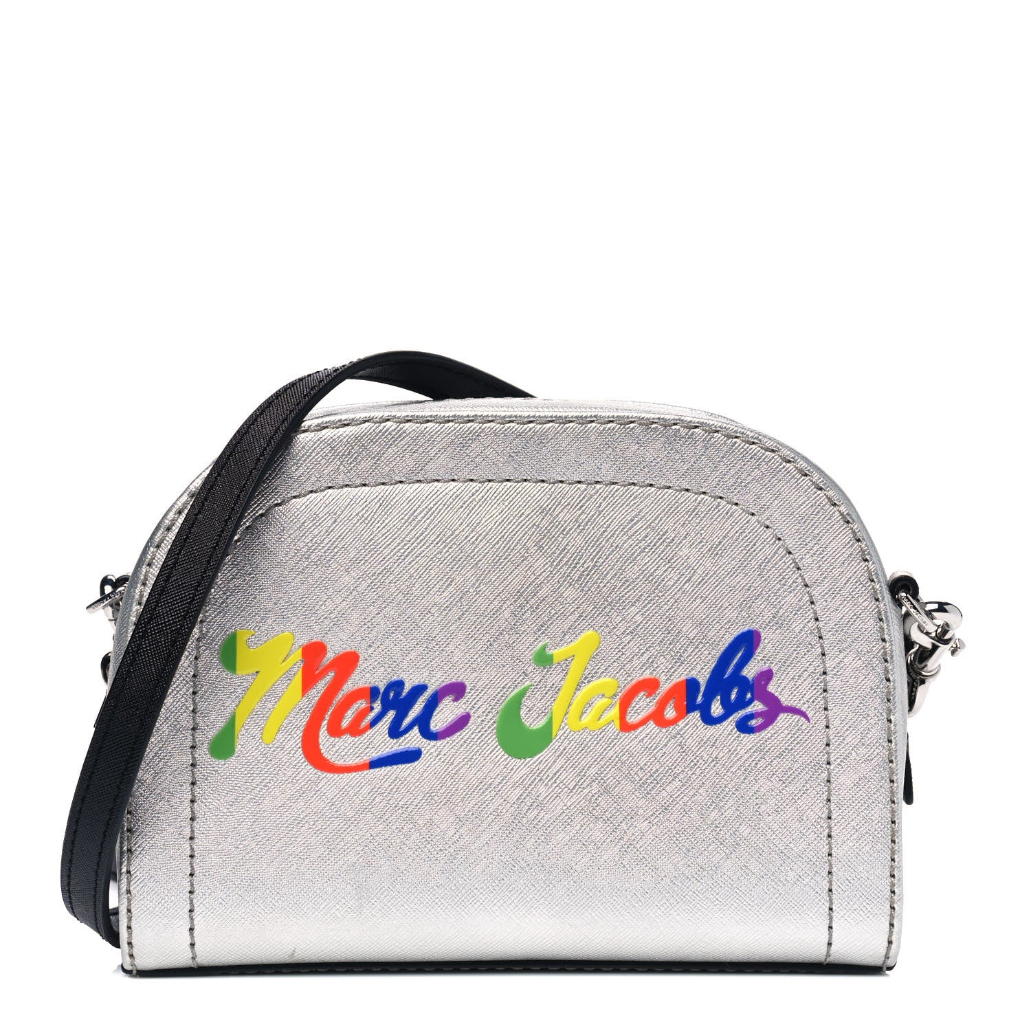 Marc Jacobs Metallic Saffiano Playback Boxed Dome Crossbody Bag Silver 1 of 4