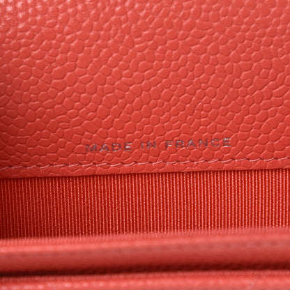 Chanel Caviar Chevron Quilted Card Holder Coral 8 of 8