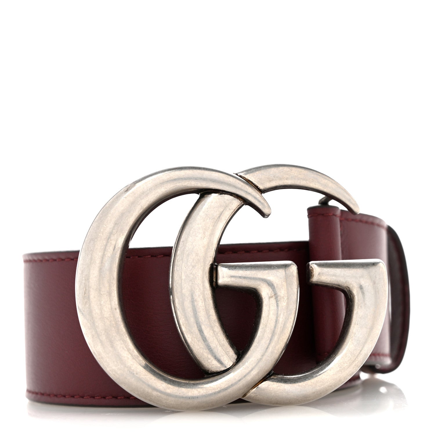 Gucci Moon Calfskin Nickel Double G 40mm Belt 75 30 Strong Red 7 of 7