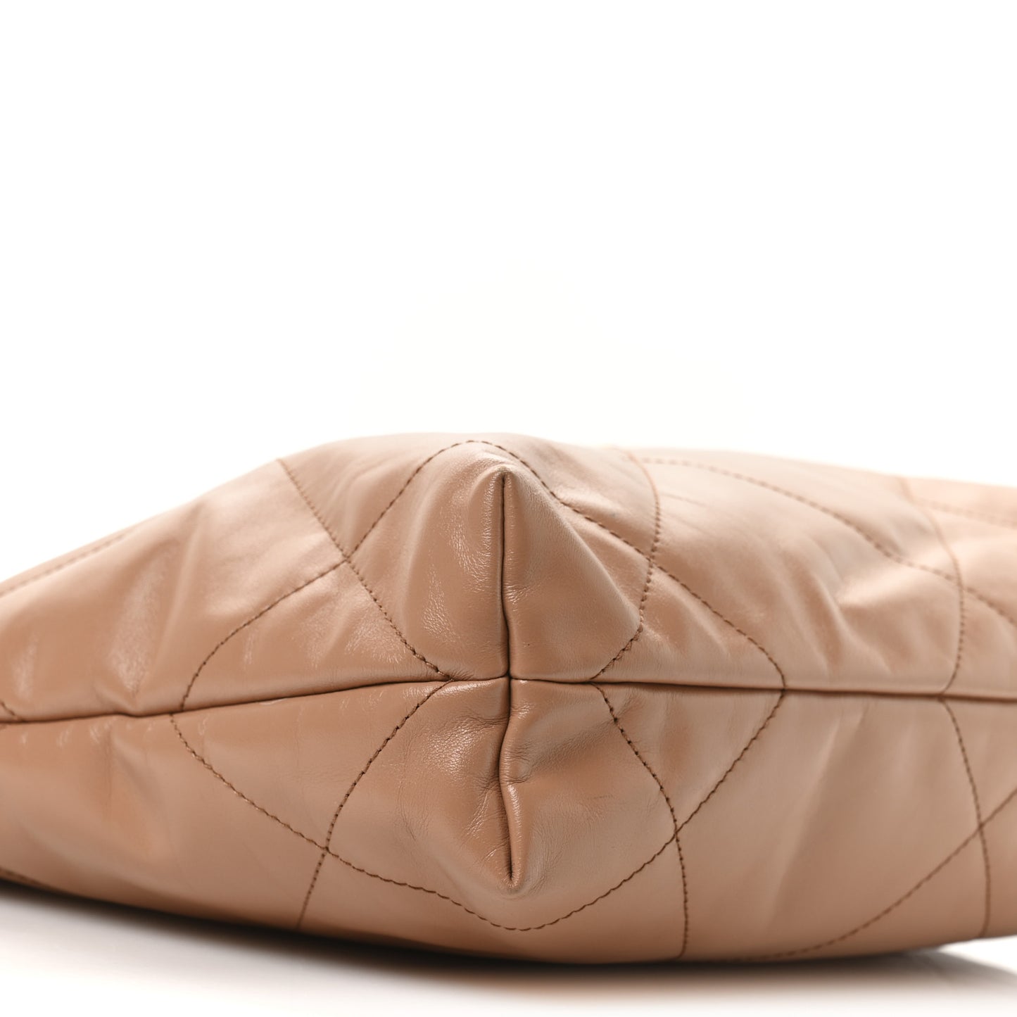 Shiny Calfskin Quilted Small Chanel 22 Camel
