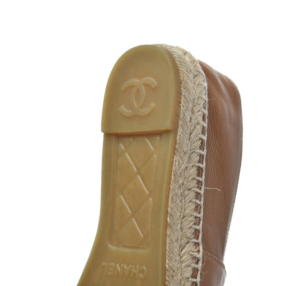Chanel Calfskin CC Espadrilles 38 Light Brown 17 of 23