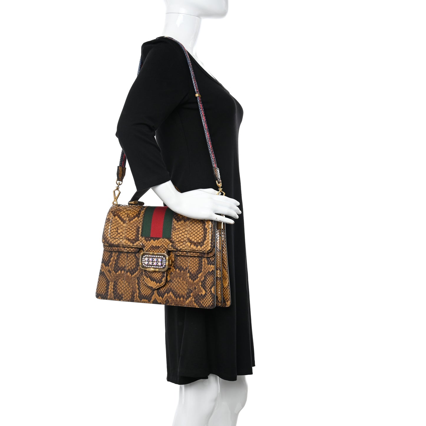 Snakeskin Crystal Web Crystal Medium Linea Top Handle Bag Acacio Honey