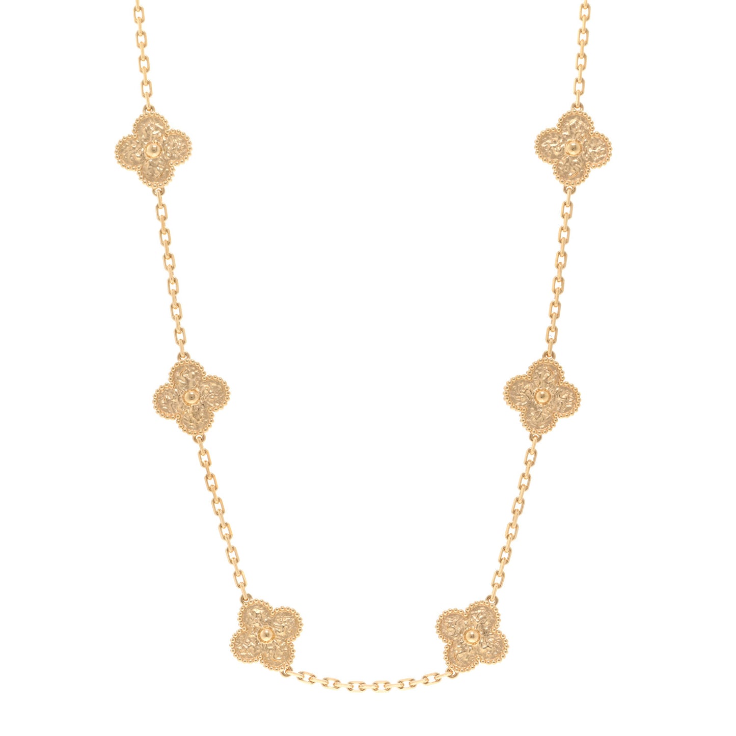 18K Yellow Gold 10 Motifs Vintage Alhambra Necklace