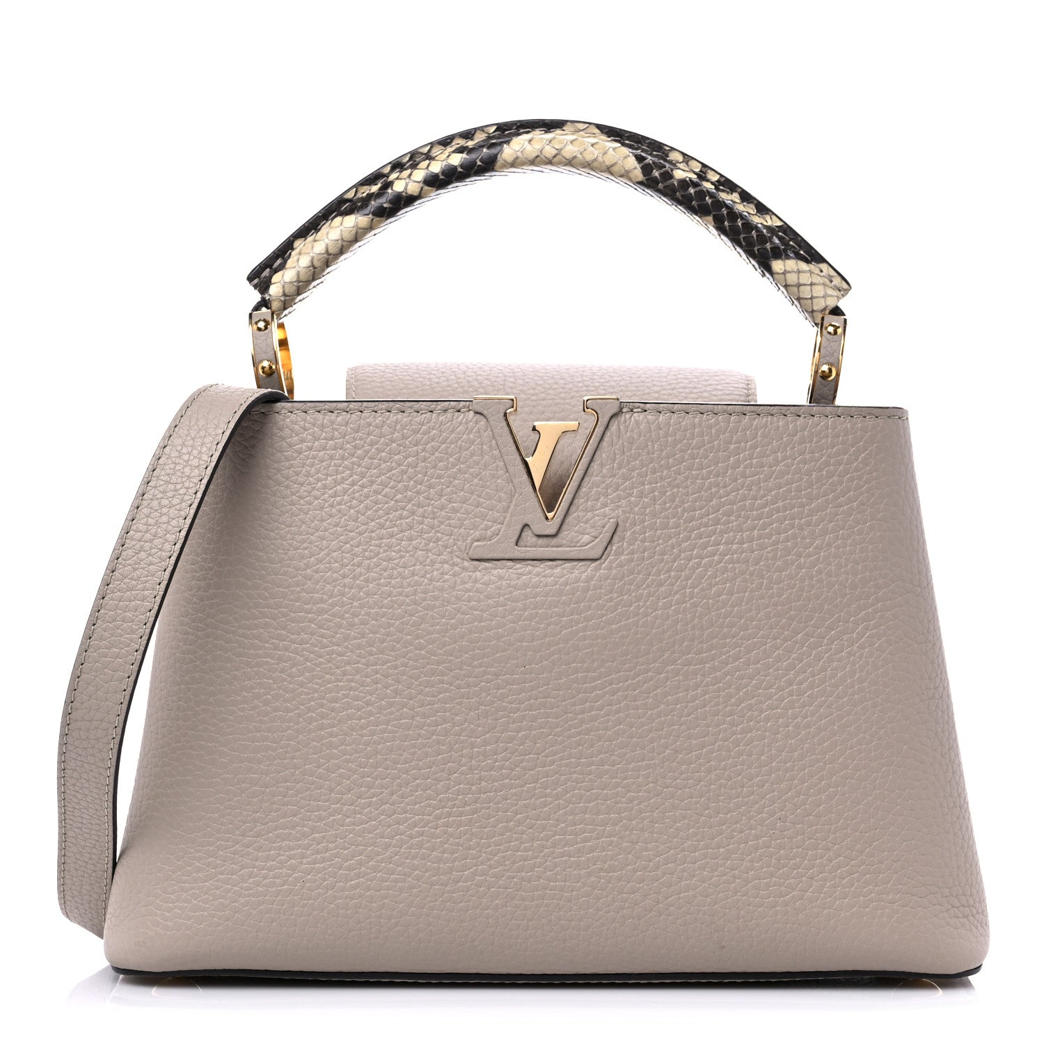 Louis Vuitton Taurillon Snakeskin Capucines BB Galet 1 of 9
