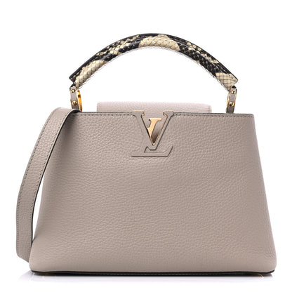 Louis Vuitton Taurillon Snakeskin Capucines BB Galet 1 of 9