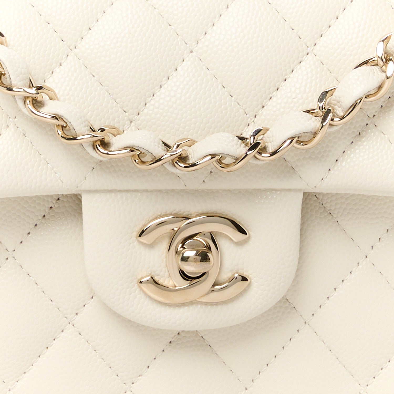 Chanel Caviar Quilted Small Double Flap White 9 of 12