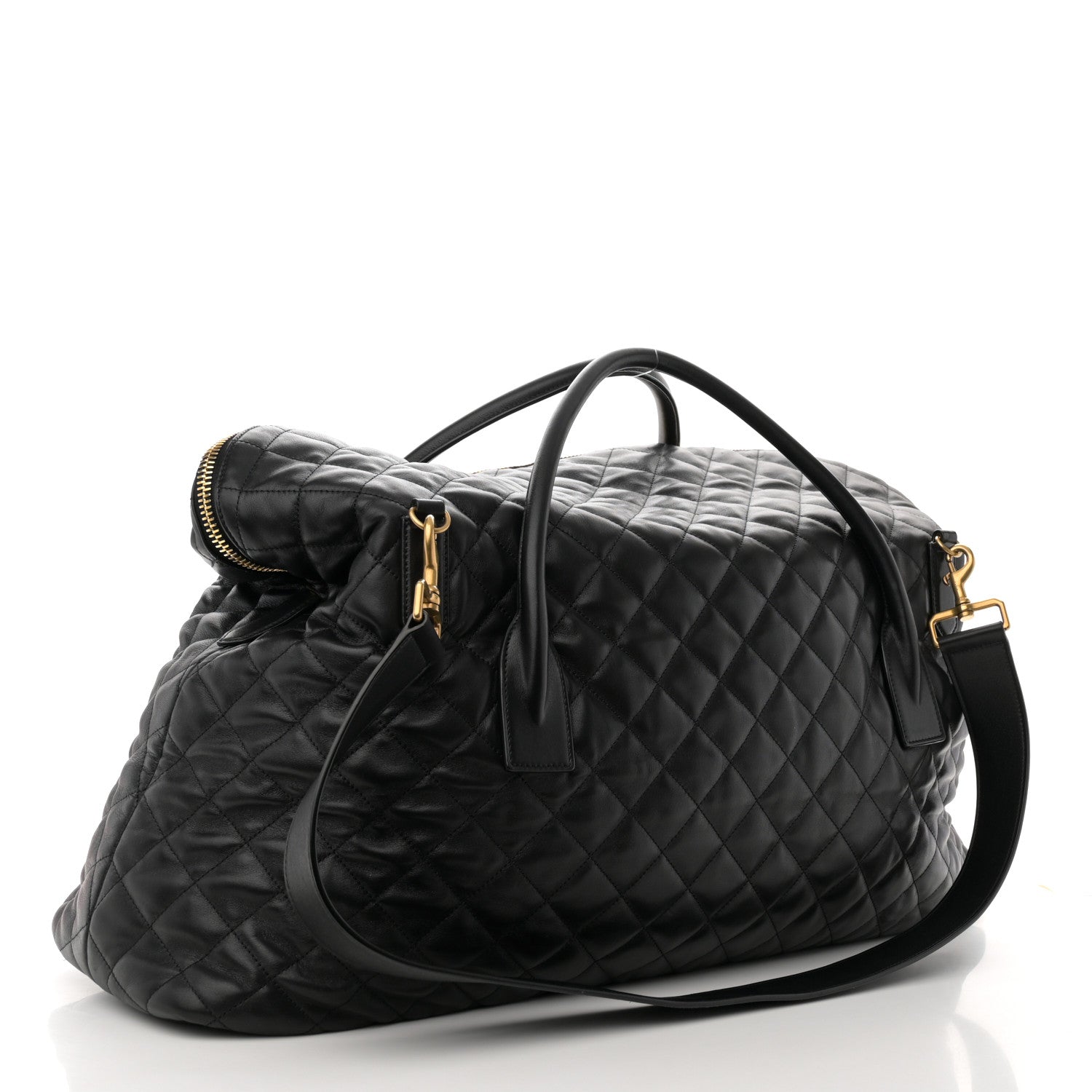 Saint Laurent Calfskin Quilted ES Giant Travel Bag Black 3 of 13