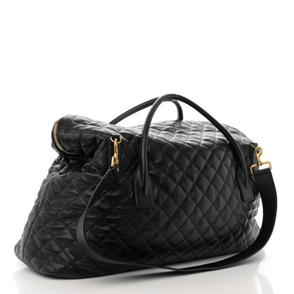 Saint Laurent Calfskin Quilted ES Giant Travel Bag Black 3 of 13