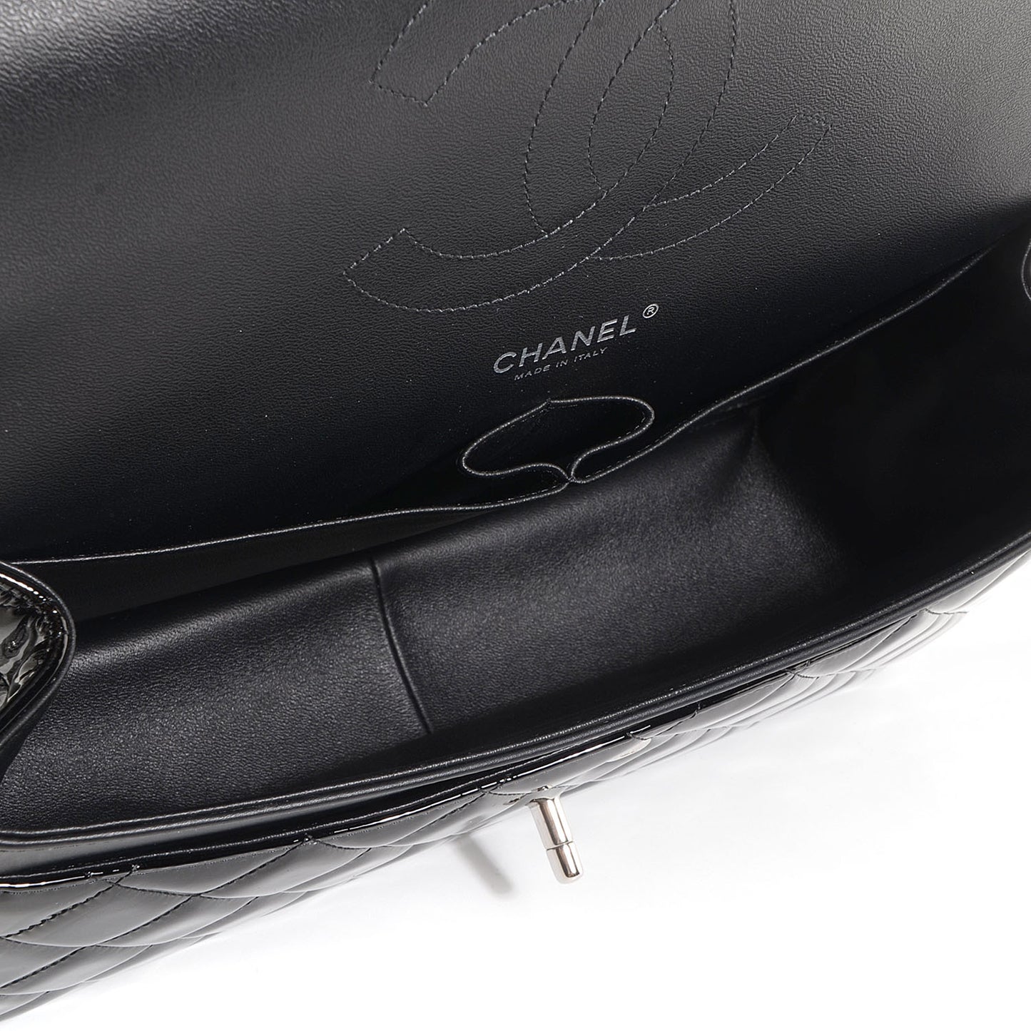 Patent Jumbo Double Flap Black