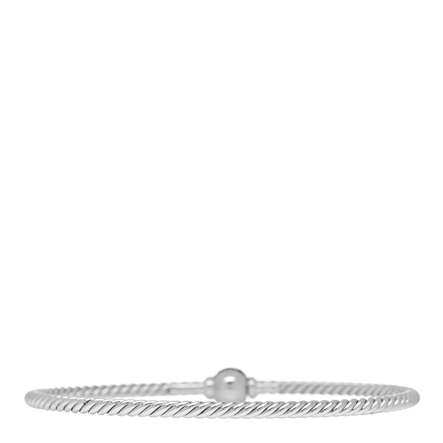 David Yurman 18K White Gold Black Diamond 2.6mm Solari Center Station Bracelet 2 of 3