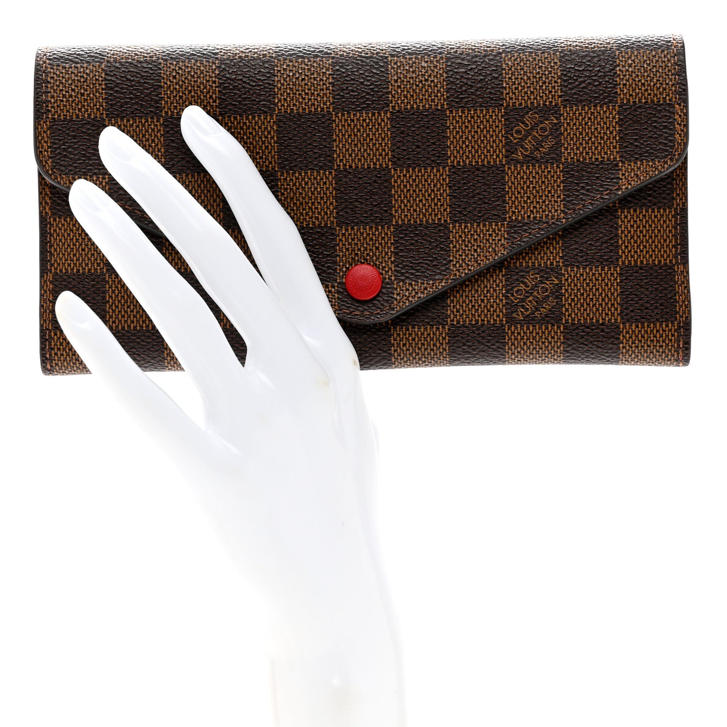 Damier Ebene Josephine Wallet Red
