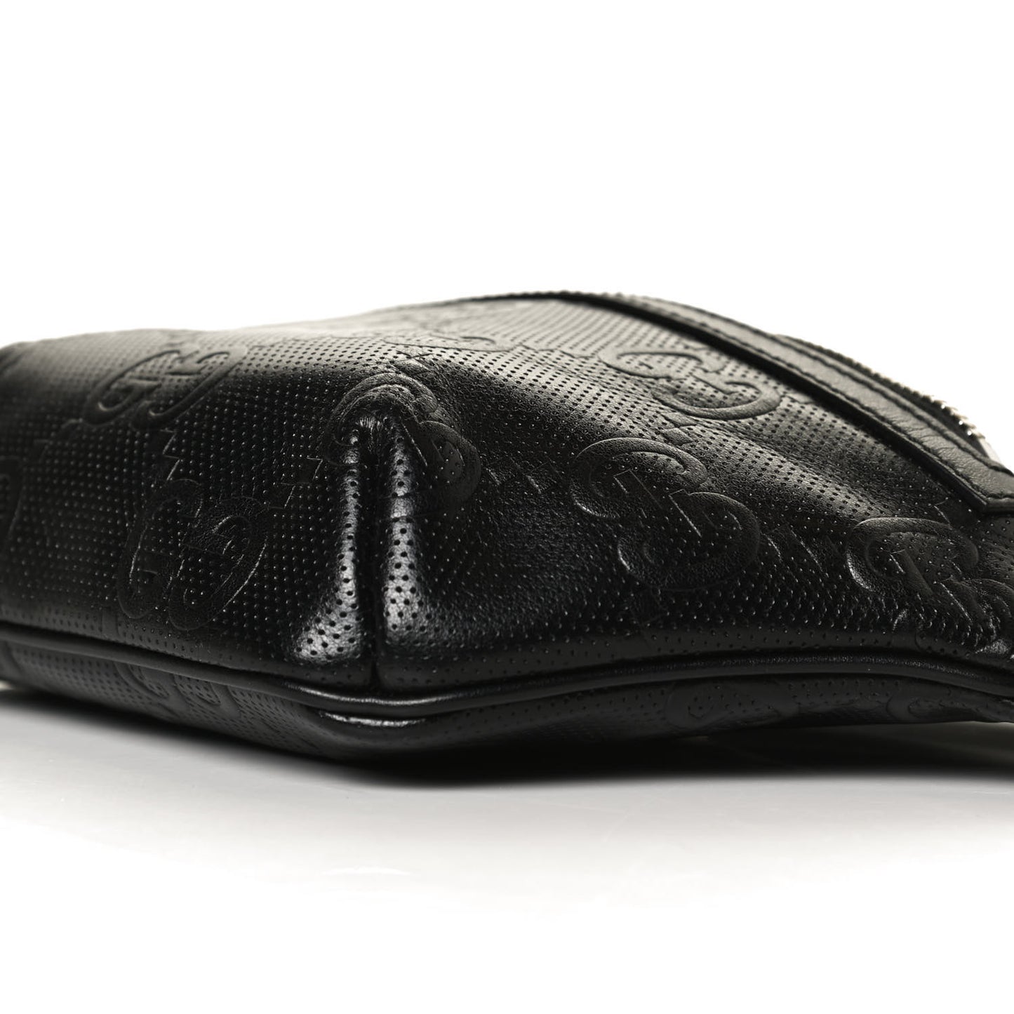 Calfskin GG Tennis Embossed Belt Bag Black