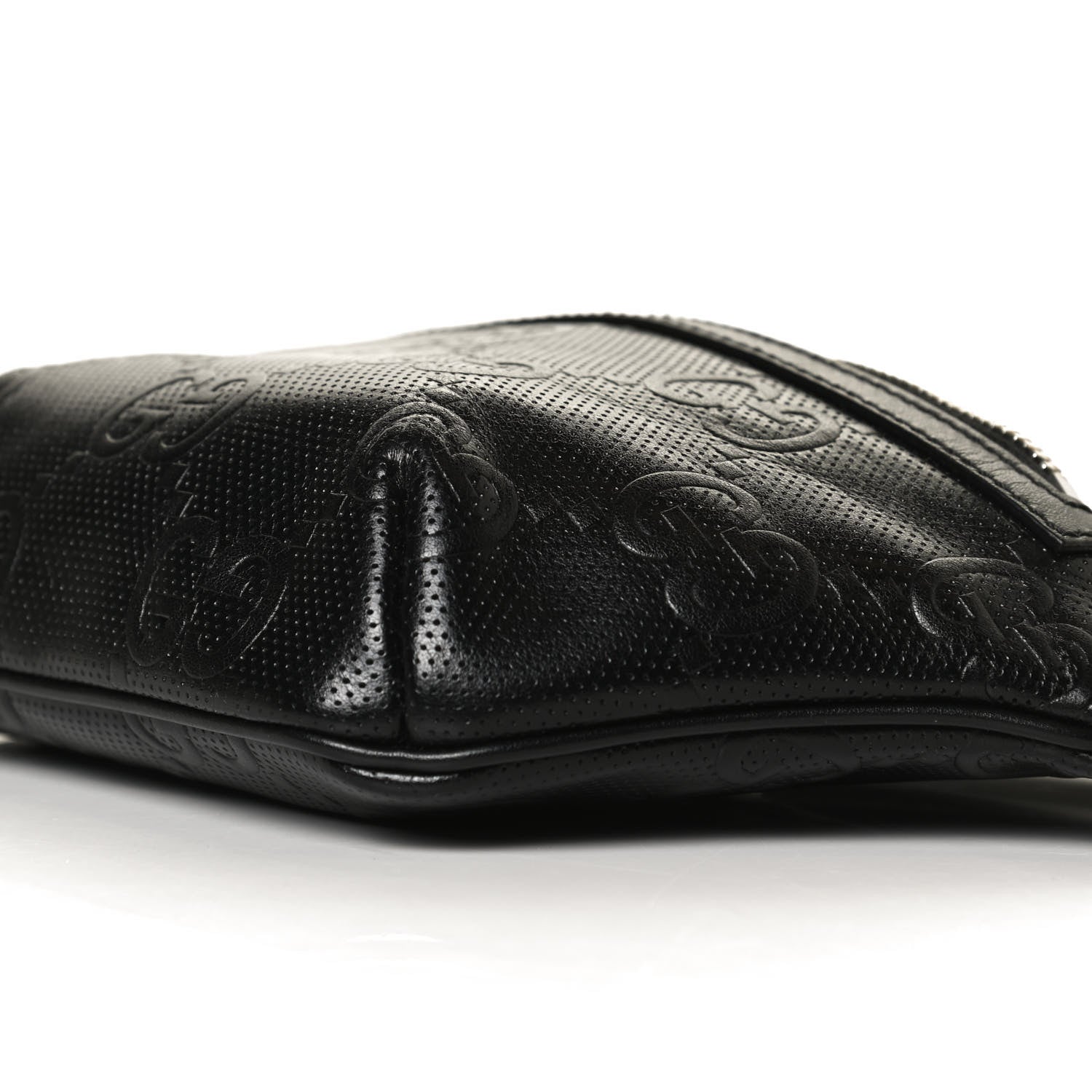 Gucci Calfskin GG Tennis Embossed Belt Bag Black 10 of 13