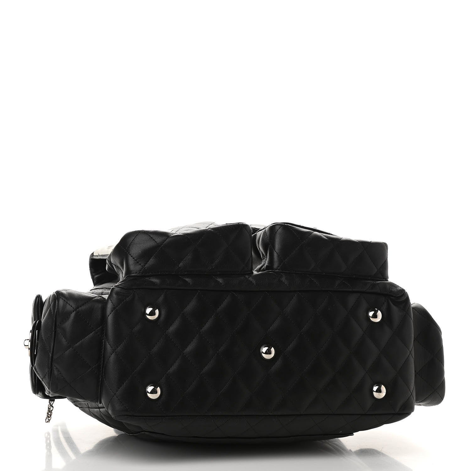 Chanel Calfskin Quilted Large Cambon Multipocket Reporter Black White 4 of 9