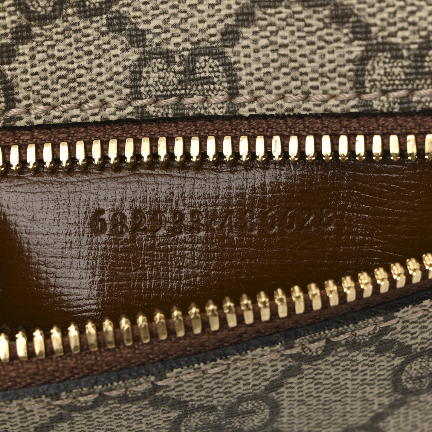 GG Supreme Monogram Textured Calfskin Retro Interlocking G Belt Bag Beige Ebony Brown Sugar