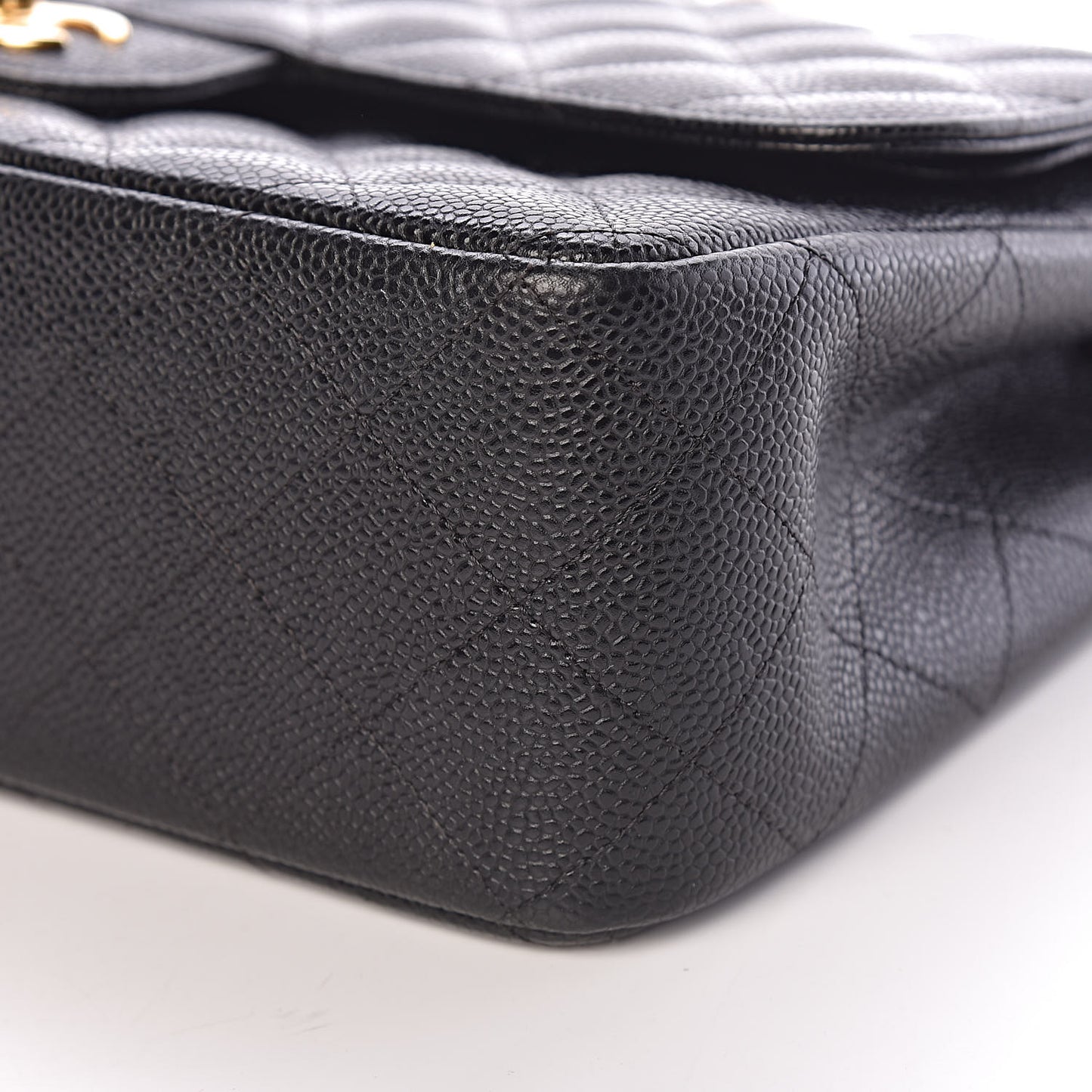 Caviar Quilted Jumbo Double Flap Black