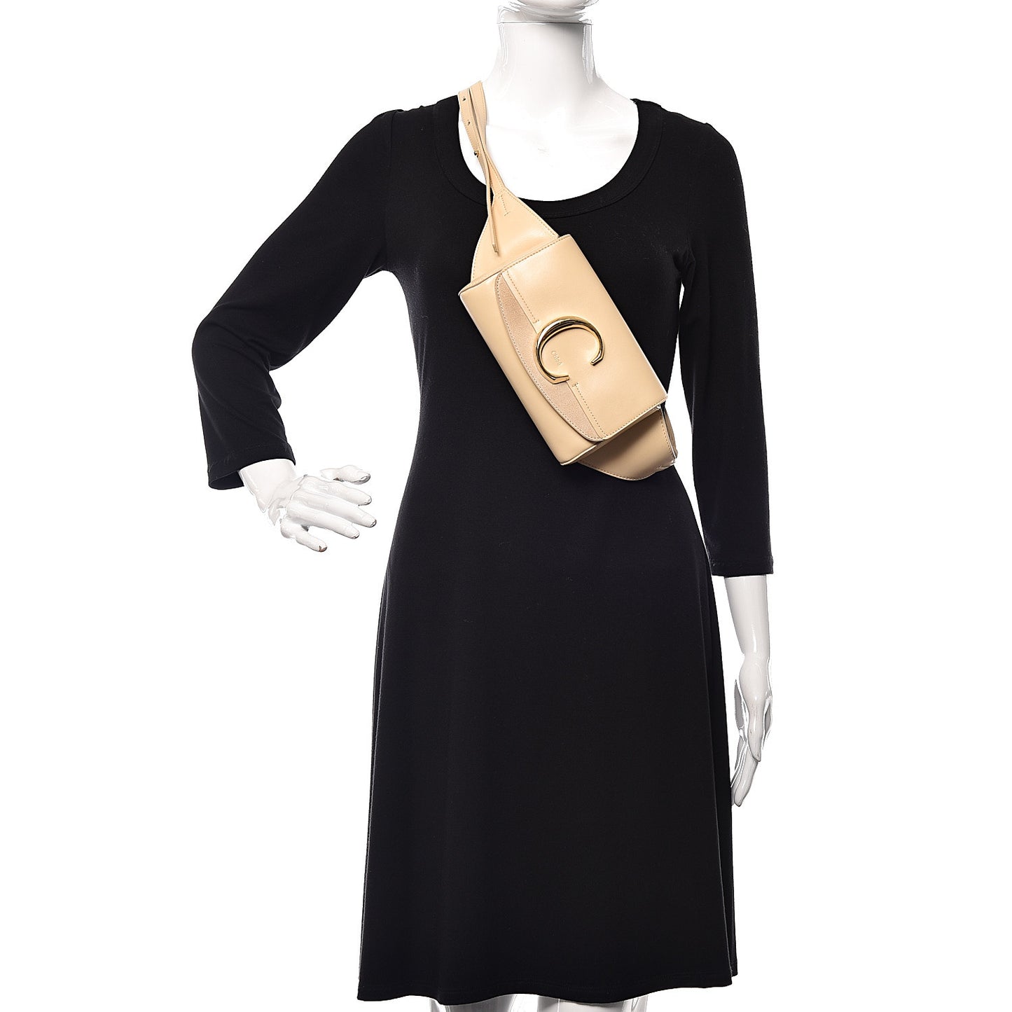 Calfskin Suede C Belt Bag Blondie Beige