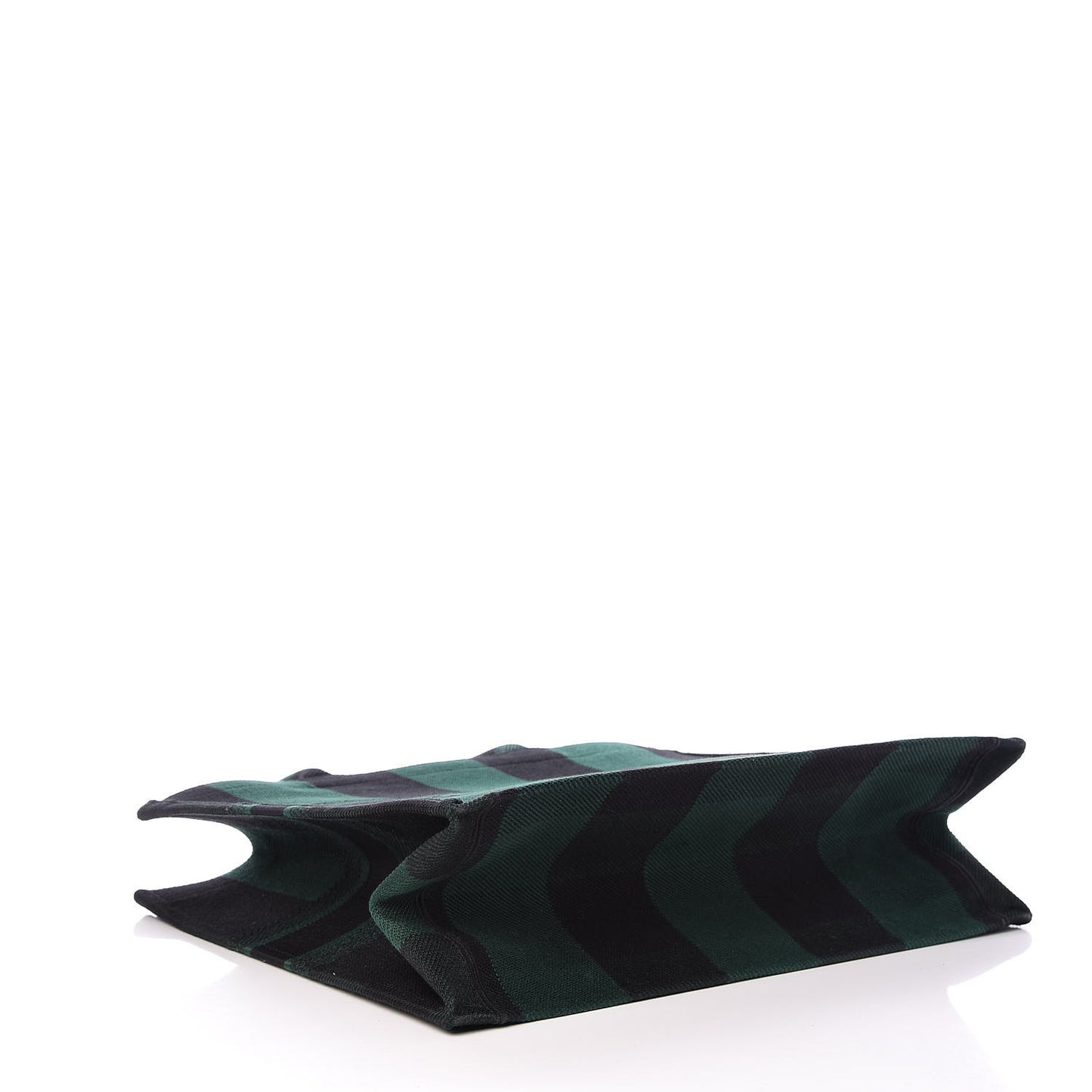 Canvas Embroidered Checkered Book Tote Black Green