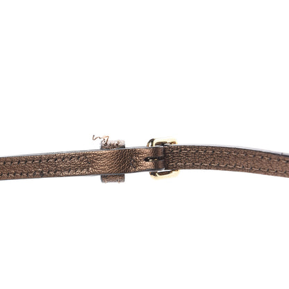 Burberry Metallic Suede Haymarket Check Mini Berkeley Crossbody Antique Gold 9 of 9