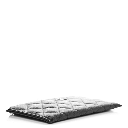Chanel Iridescent Caviar Quilted Classic Zip Pouch Black 4 of 8