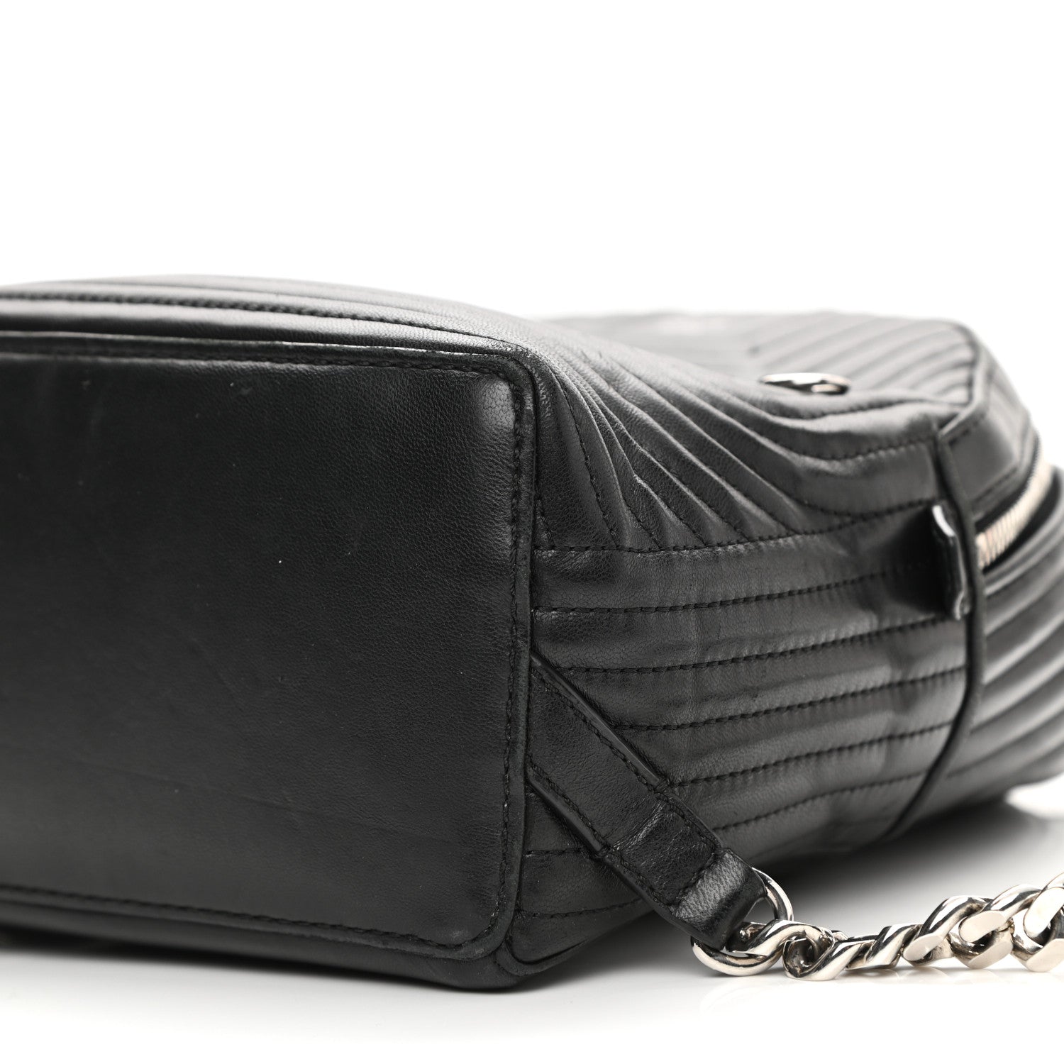 Fendi Shiny Nappa Trapuntata Mini Backpack Black 10 of 11