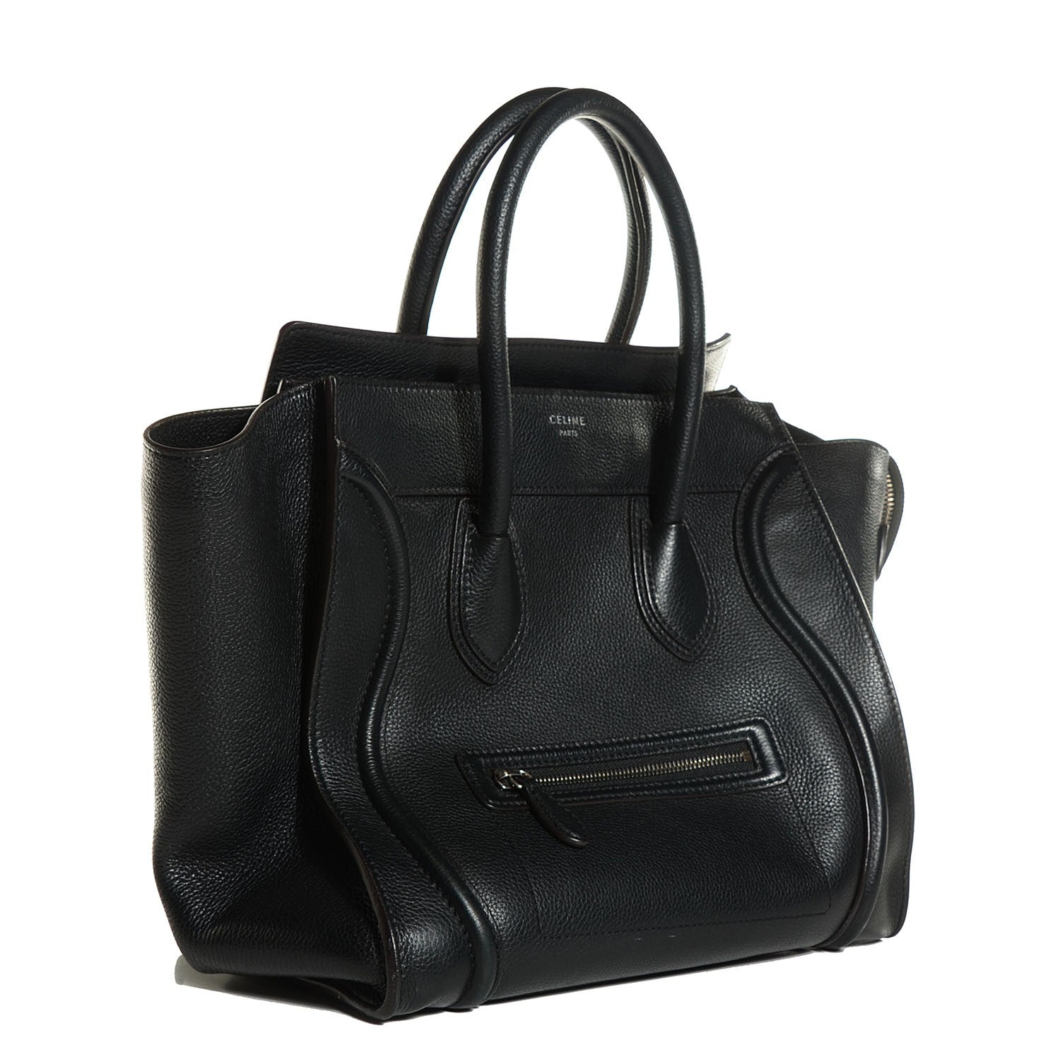 Celine Drummed Calfskin Mini Luggage Black 9 of 9