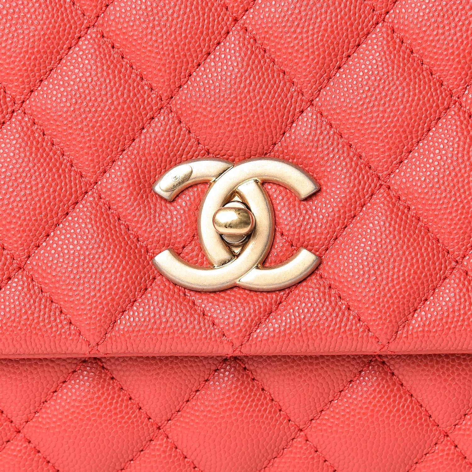 Chanel Caviar Quilted Small Coco Handle Flap Red 8 of 11