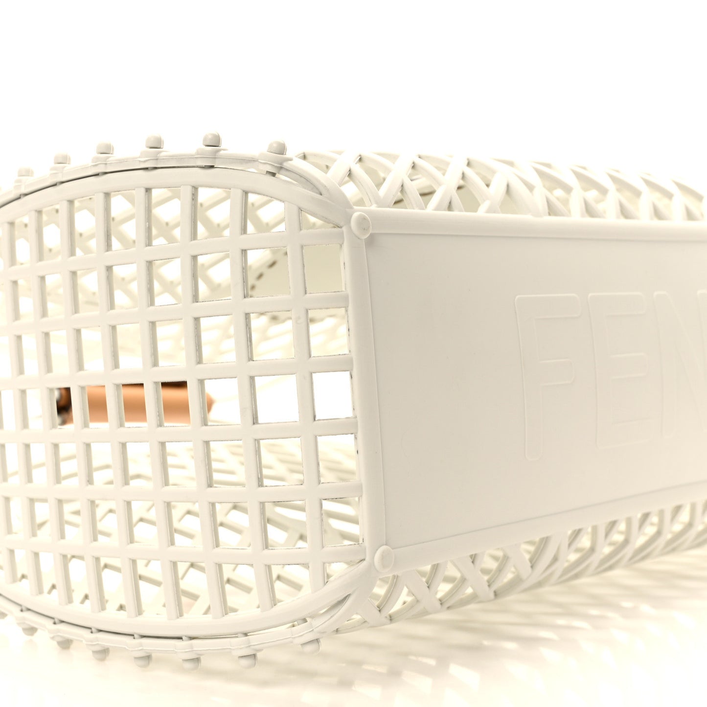 Recycled Plastic Vitello Liberty Matte Medium Fendi Basket White Ice Miele Scuro