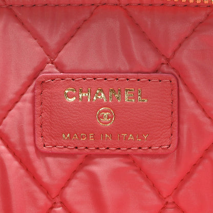 Chanel Lambskin Quilted Large Casino Beauty CC Cosmetic Case Fuchsia 6 of 7