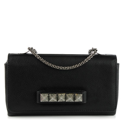 Valentino Garavani Pebbled Calfskin Crystal Encrusted Studs Va Va Voom Shoulder Bag Black 1 of 8