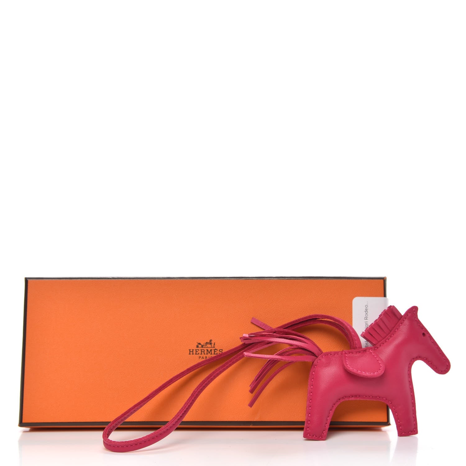 Hermes Milo Lambskin Grigri Rodeo Horse Bag Charm PM Rose Mexico 4 of 4