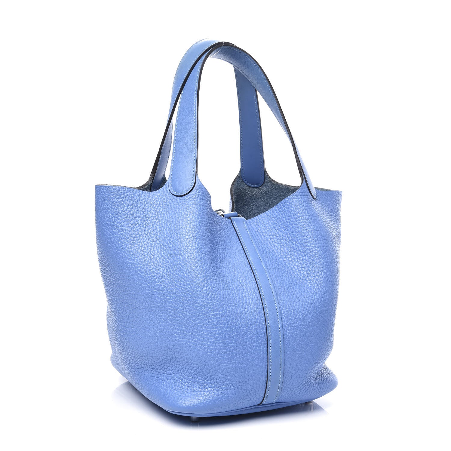 Hermes Taurillon Clemence Swift Picotin Lock 22 MM Bleu Paradis 2 of 10