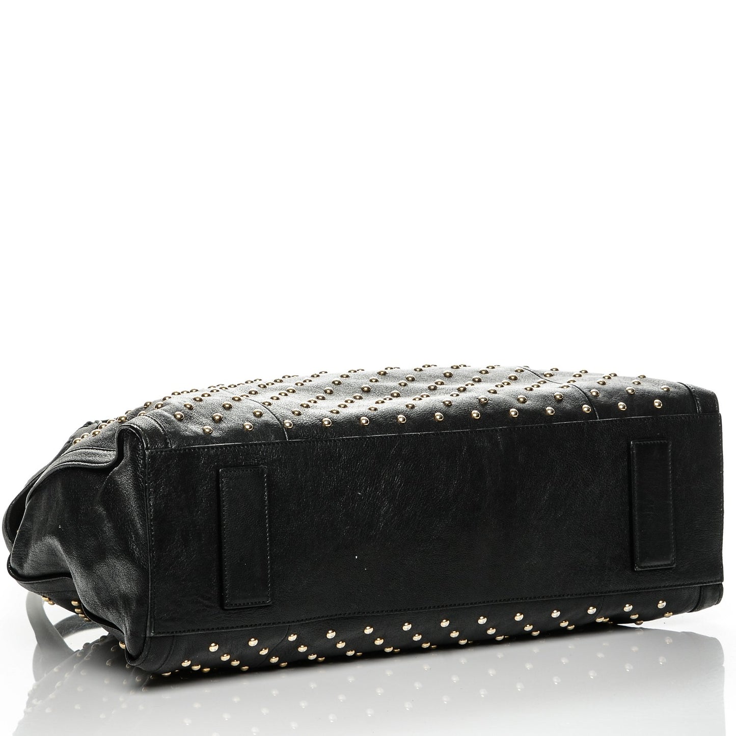 Lambskin Studded Large De Manta Tote Black