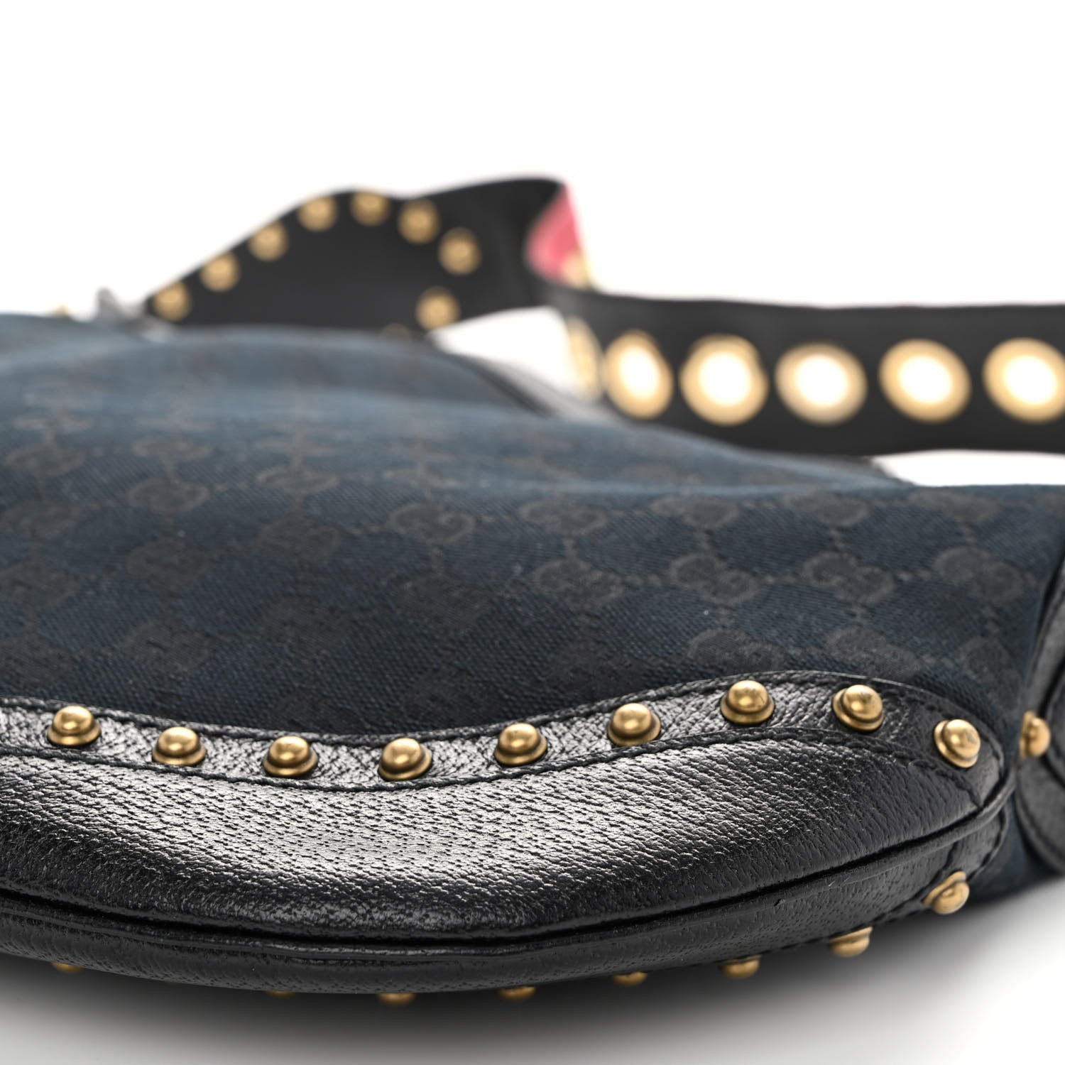 Gucci Monogram Pelham Studded Shoulder Bag Black 9 of 9