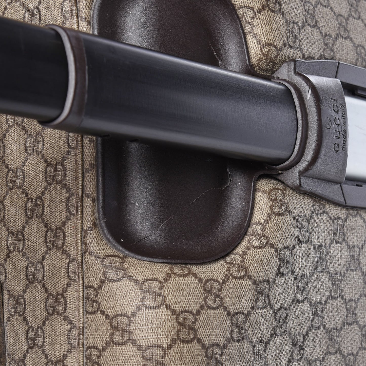 GG Plus Monogram Trolley Suitcase Dark Brown