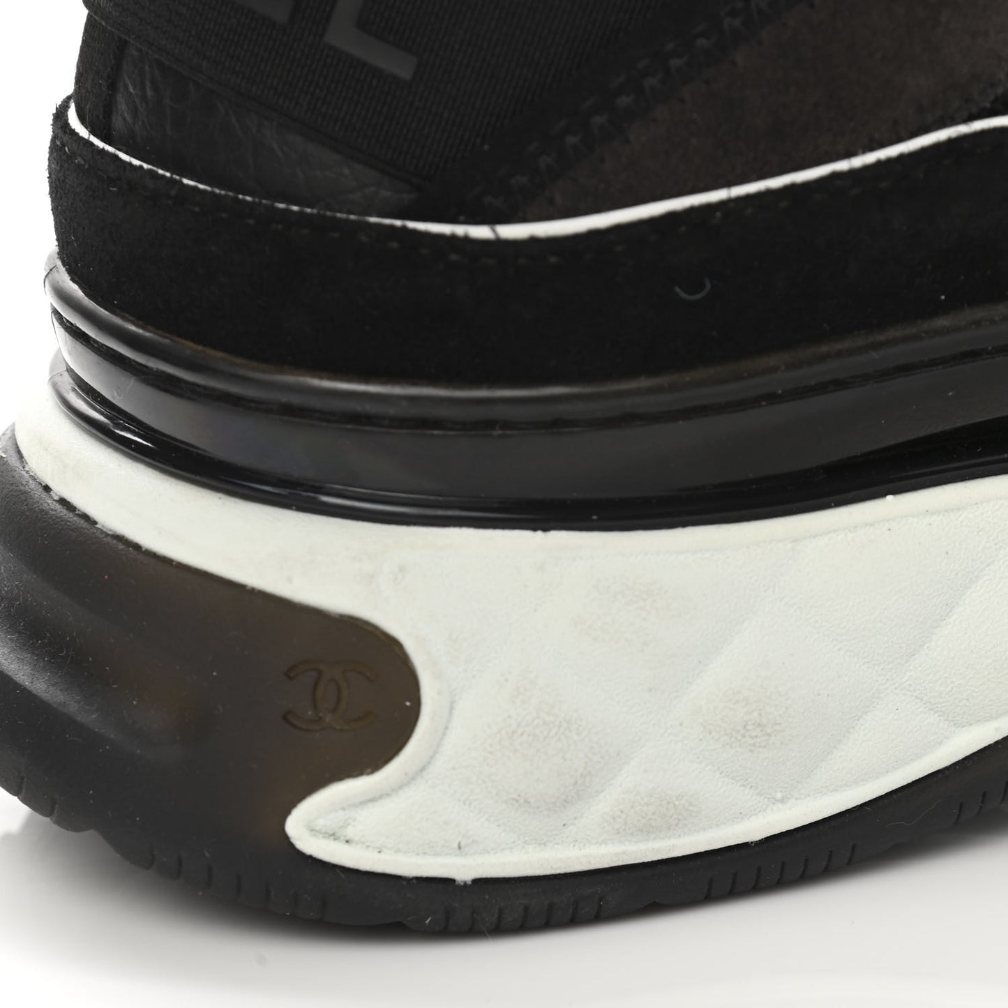 Velvet Calfskin Mixed Fibers CC Sneakers 41 Black