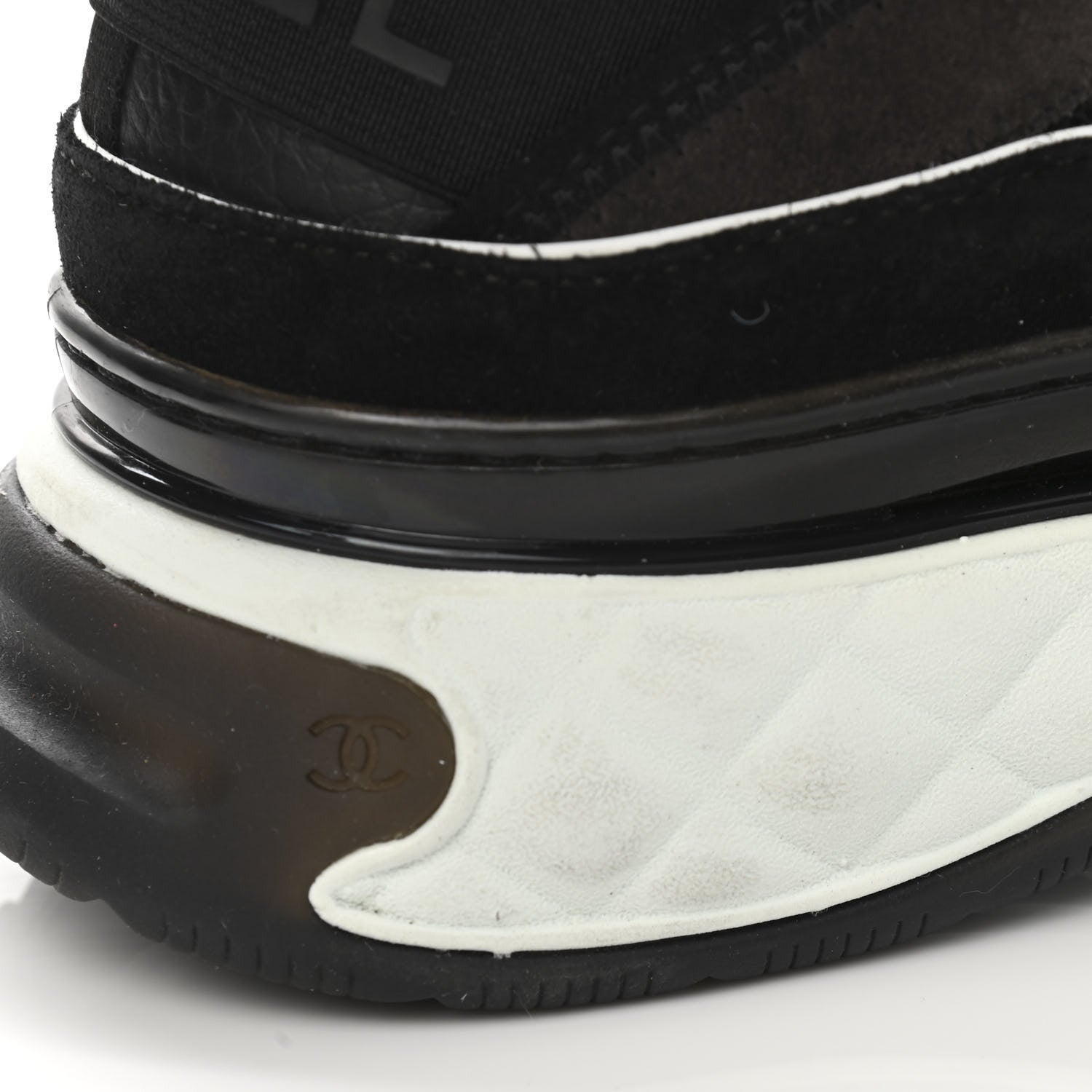Chanel Velvet Calfskin Mixed Fibers CC Sneakers 41 Black 10 of 12