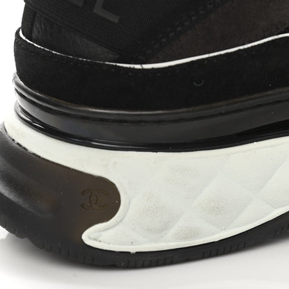 Chanel Velvet Calfskin Mixed Fibers CC Sneakers 41 Black 10 of 12