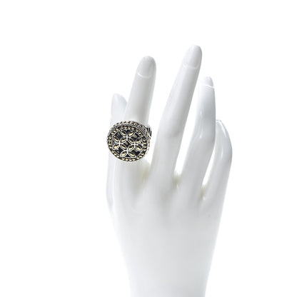 John Hardy Sterling Silver 18K Yellow Gold Kawung Coin Ring 56 7.5 2 of 5