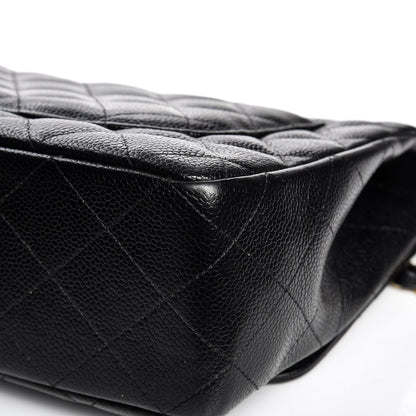 Chanel Caviar Quilted Jumbo Single Flap Black 12 of 13
