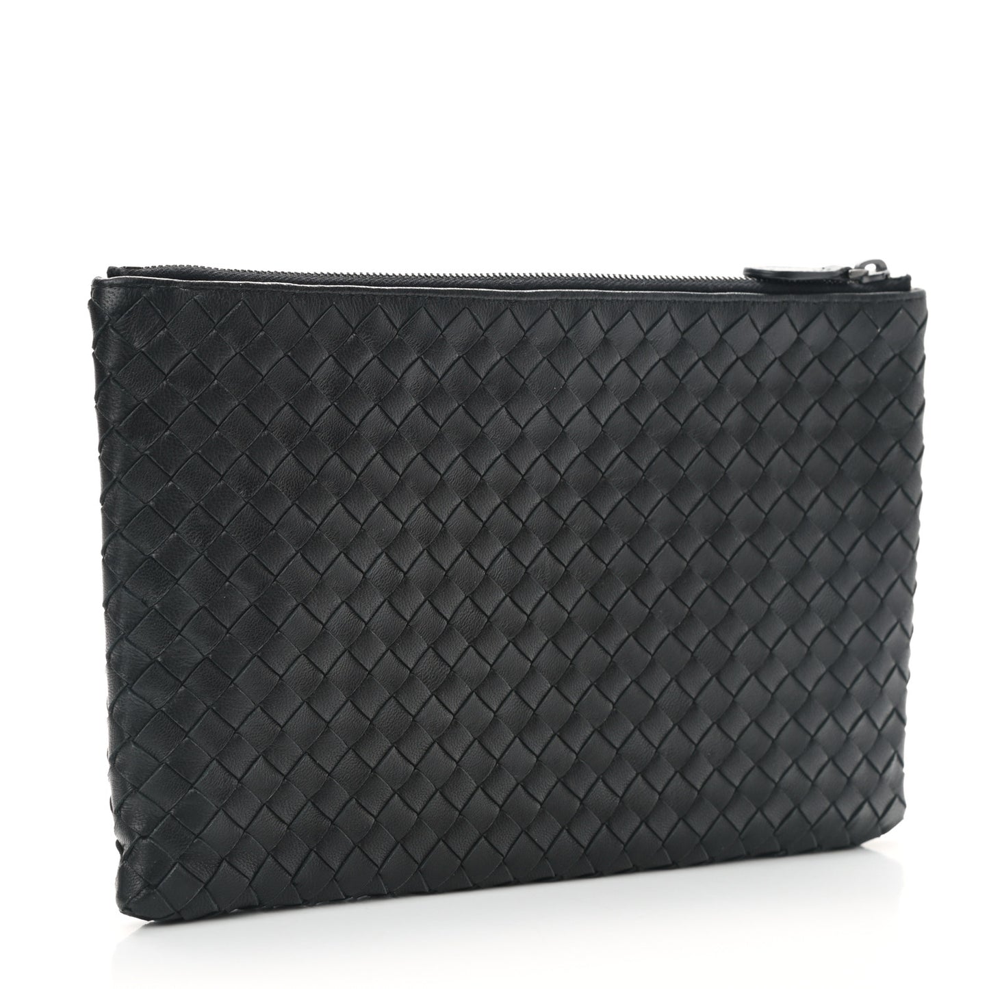Nappa Intrecciato Medium Zip Pouch Black